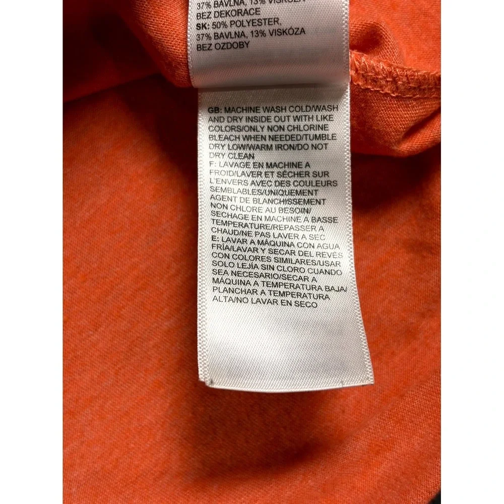 The North Face T Shirt Mens Large Orange Half Dome Logo Print Cotton Crew Neck